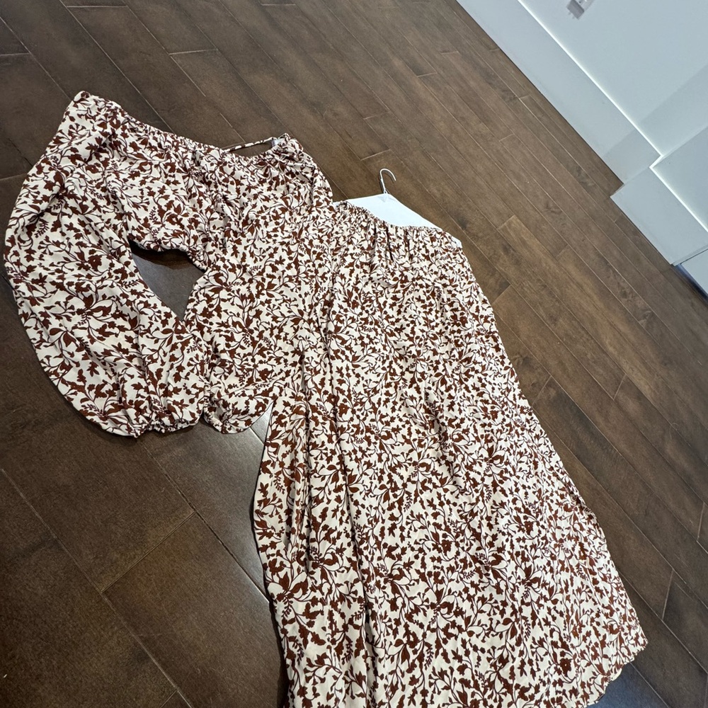 Matteau Brown and Cream Floral Dress